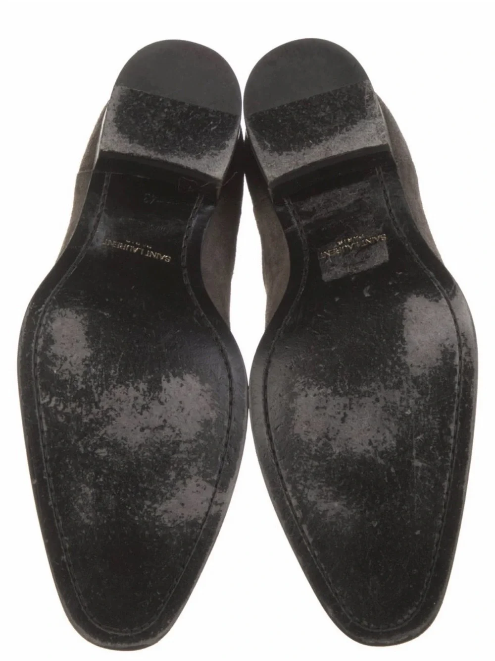 Saint Laurent Gray Suede Chelsea Boot